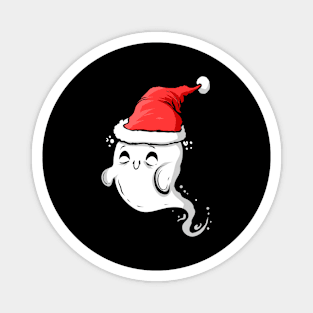 Cute Ghost Wearing Santa Hat Christmas Halloween Hallowxmas Magnet